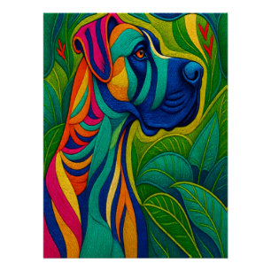 Beautiful Artwork of a Majestic Great Dane Poster