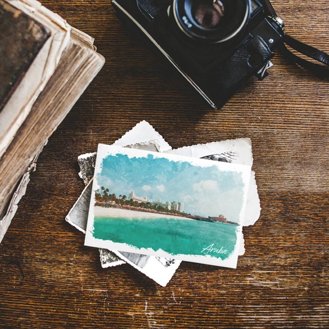 Beautiful Aruba Tropical Island Travel Postcard (aruba tropical scenery postcard)