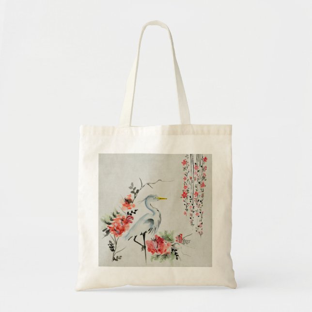 beautiful Asian crane bird Tote Bag (Front)