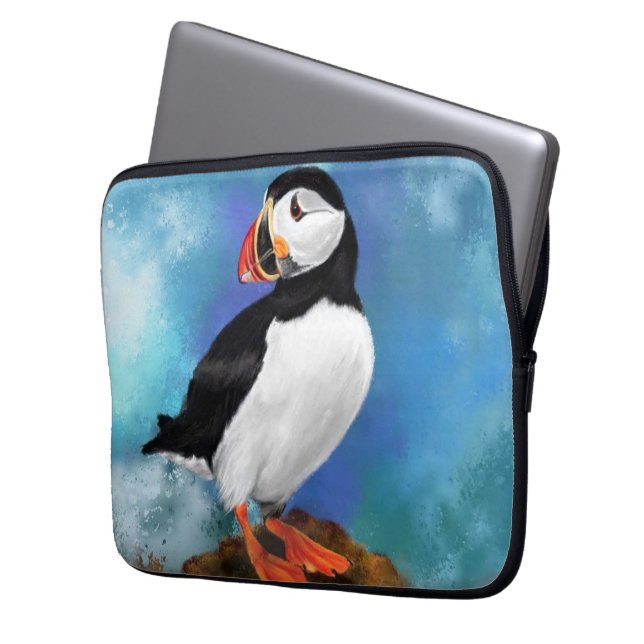Beautiful Atlantic Puffin Bird Laptop Sleeve (Front Left)