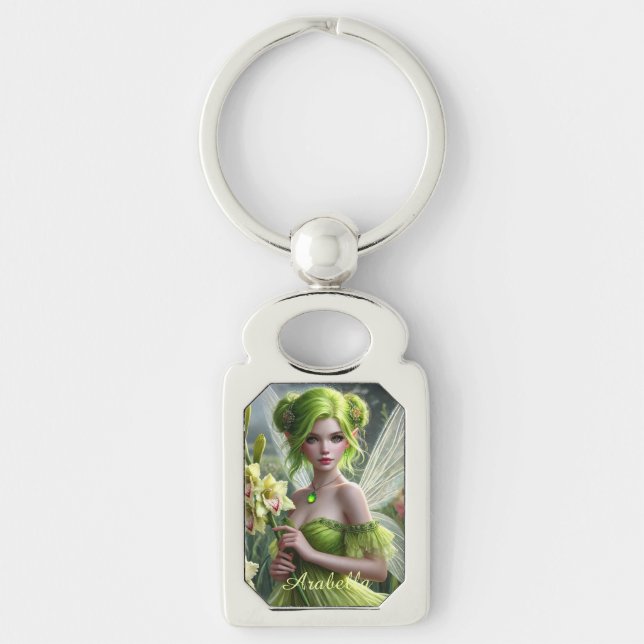 Beautiful August Fairy in Gladioli Keychain (Front)