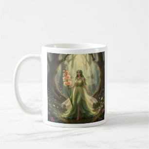 Beautiful August Peridot Fairy Coffee Mug