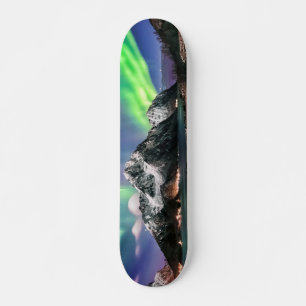 Beautiful Aurora Snow Mountain Skateboard