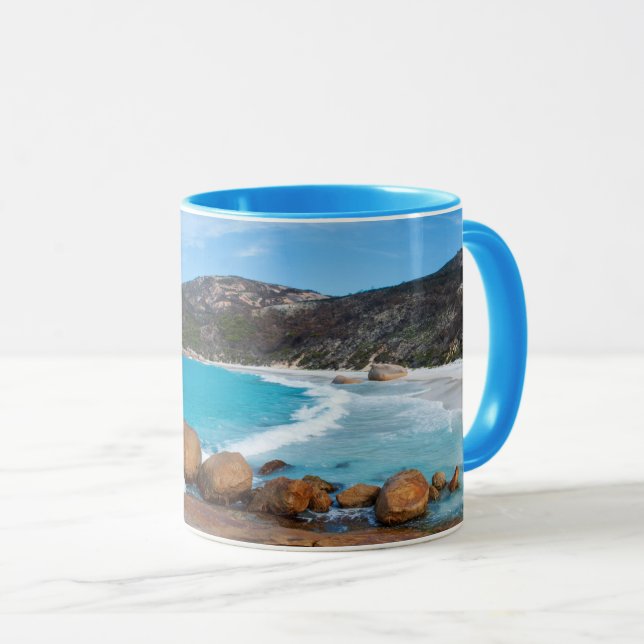 Beautiful Australian Beach and Ocean Waves Mug (Front Right)