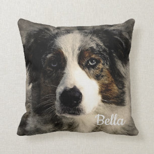 Beautiful Australian Shepard Custom Personalized Throw Pillow