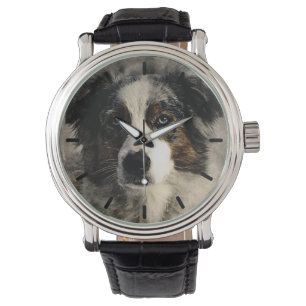 Beautiful Australian Shepard Custom Personalized Watch