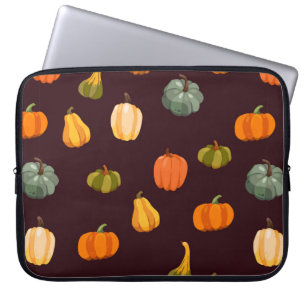 Beautiful autumn background with colourful pumpkin laptop sleeve