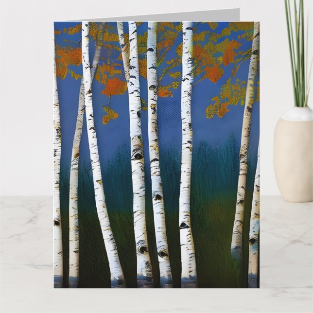 Beautiful Autumn Birch Card (Front)