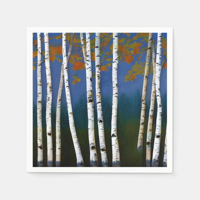 Beautiful Autumn Birch Napkin (Front)