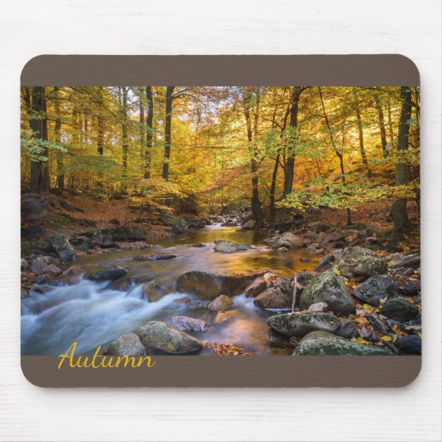 Beautiful Autumn Forest Mouse Pad (Front)