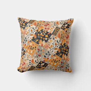 Beautiful Autumn Harvest patchwork Throw Pillow