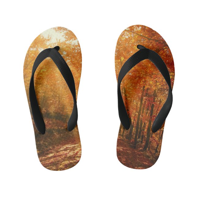 Beautiful autumn kid's flip flops (Footbed)