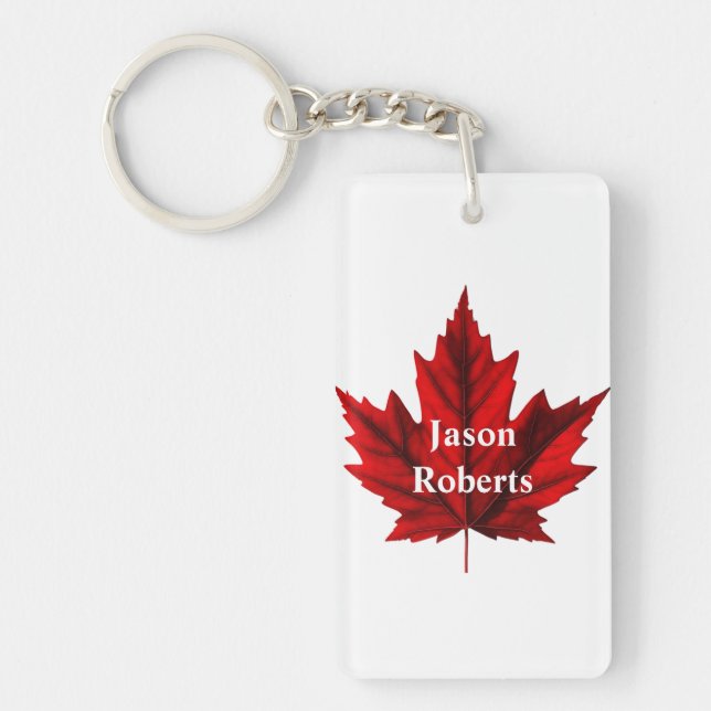 Beautiful Autumn Maple Leaf Keychain (Front)