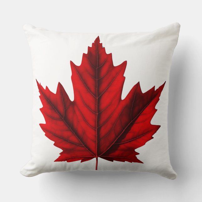 Beautiful Autumn Maple Leaf Throw Pillow (Front)