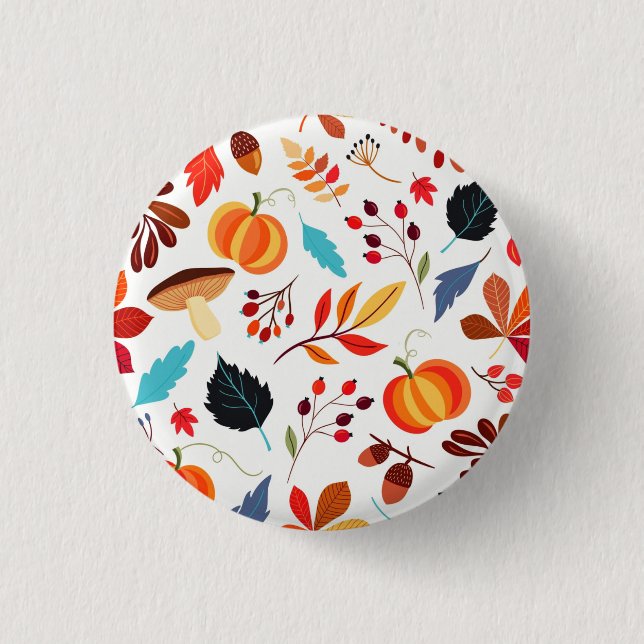 Beautiful Autumn Pattern 1 Inch Round Button (Front)