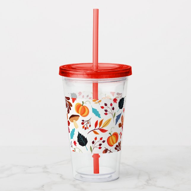 Beautiful Autumn Pattern Acrylic Tumbler (Front)