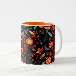 Beautiful Autumn Pattern - Choose/Add Colour Two-Tone Coffee Mug