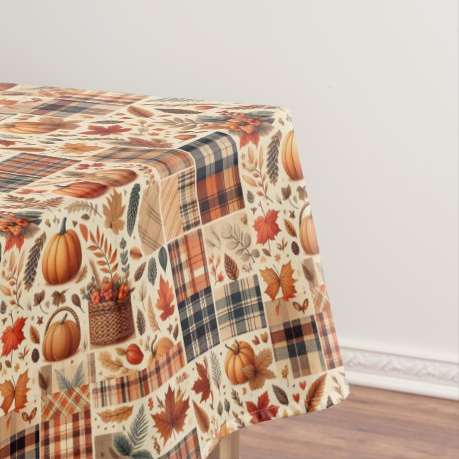 Beautiful Autumn Plaid Tablecloth (In Situ)