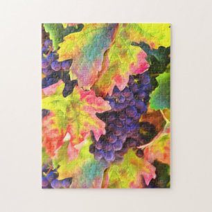 Beautiful Autumn Wine Vineyard with Grapes Jigsaw Puzzle