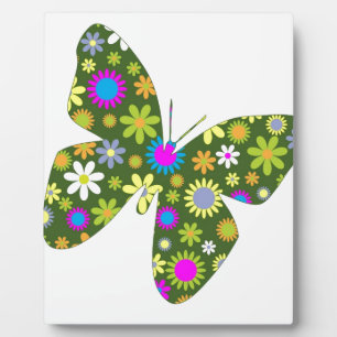 Beautiful Aziza Butterfly Wing Whimsy Blossoms Plaque