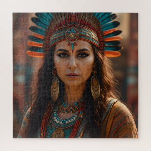 Beautiful Aztec woman Jigsaw Puzzle