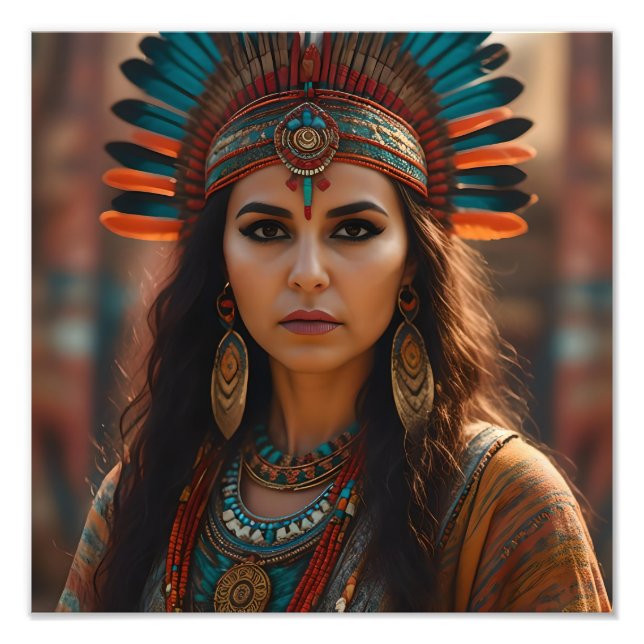 Beautiful Aztec woman Photo Print (Front)