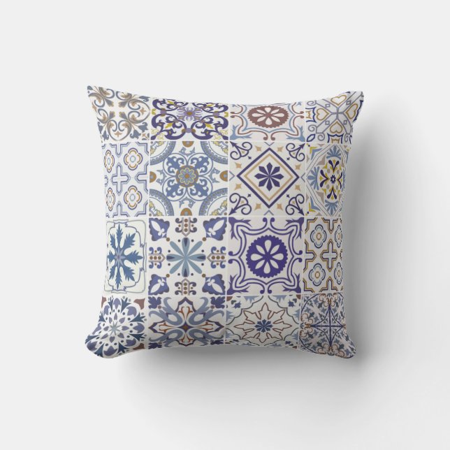 Beautiful Azulejo Throw Pillow (Front)