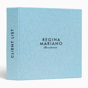 Beautiful Baby Blue Glittery Background Binder