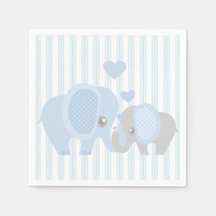 Beautiful Baby Boy Blue Elephant Napkin