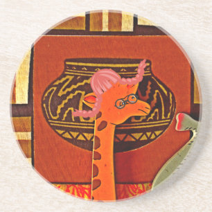 Beautiful baby funny giraffe coaster