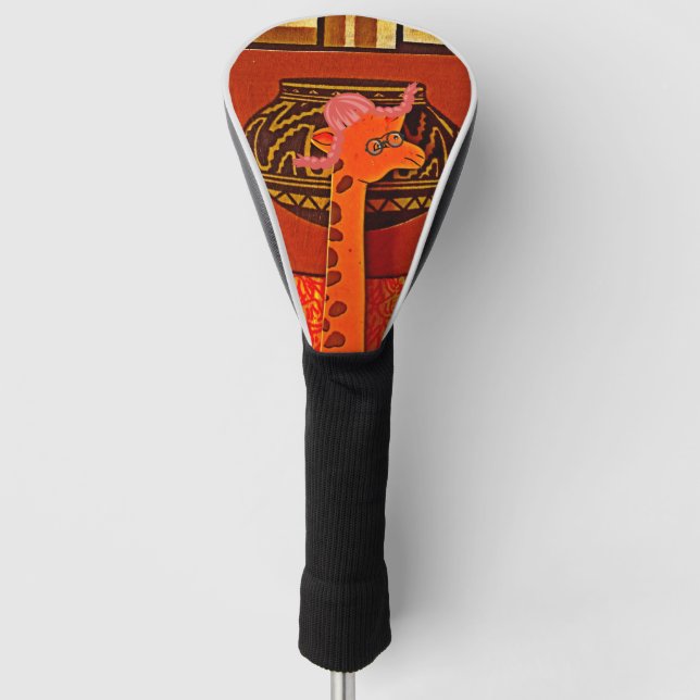 Beautiful baby funny girly giraffe  golf head cover (Front)