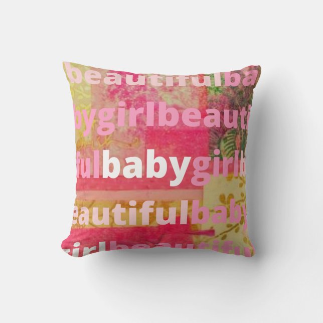 Beautiful Baby Girl Collection Throw Pillow (Front)