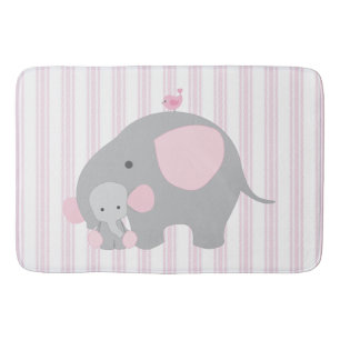 Beautiful Baby Girl Pink Elephant Bath Mat