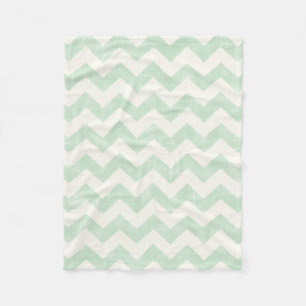Beautiful Baby Mint Green Chevron Zig Zag Pattern Fleece Blanket