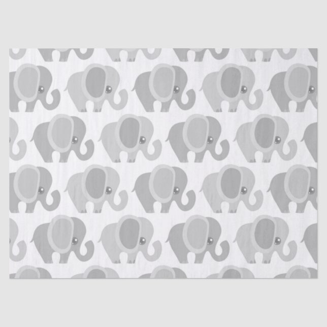 Beautiful Baby Neutral Elephant Tissue Paper (Front)