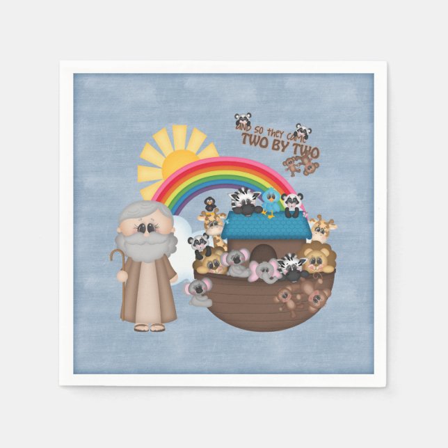 Beautiful Baby Noah’s Ark Napkin (Front)