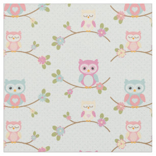 Beautiful Baby Owl Pattern Fabric