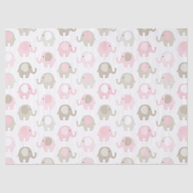 Beautiful Baby Pink Elephant Tissue Paper (Front)