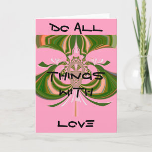 Beautiful baby pink green and white Kaleidoscope Card