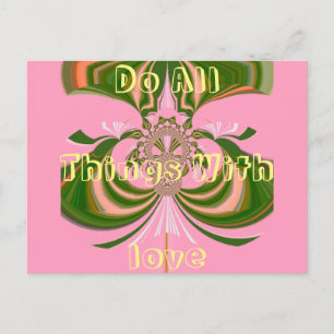 Beautiful baby pink green and white Kaleidoscope Postcard