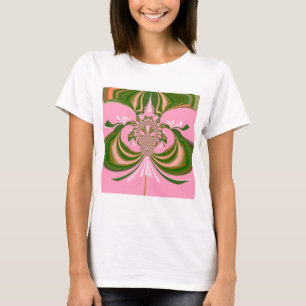 Beautiful baby pink green and white Kaleidoscope T-Shirt