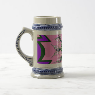 Beautiful baby pink purple shade motif monogram beer stein