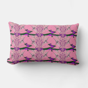 Beautiful baby pink purple shade motif monogram lumbar pillow