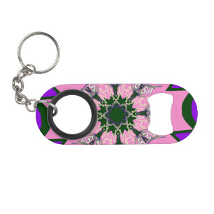 Beautiful baby pink  purple shade motif monogram mini bottle opener