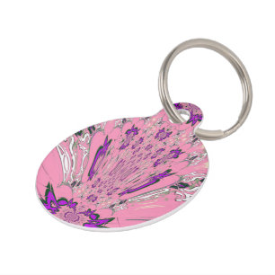 Beautiful baby pink  purple shade motif monogram pet tag