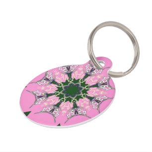 Beautiful baby pink  purple shade motif monogram pet tag