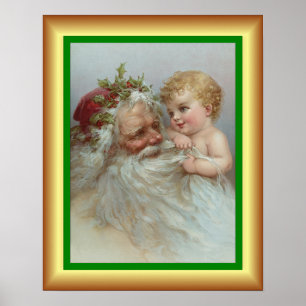 Beautiful Baby’s First Christmas, Santa Claus ~  Poster