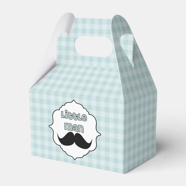 Beautiful Baby Shower Little Man Moustache Favor Box (Front Side)