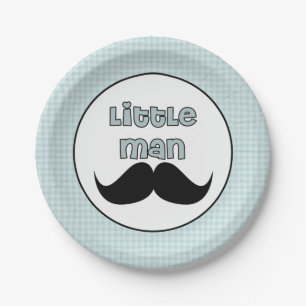 Beautiful Baby Shower Little Man Moustache Paper Plate