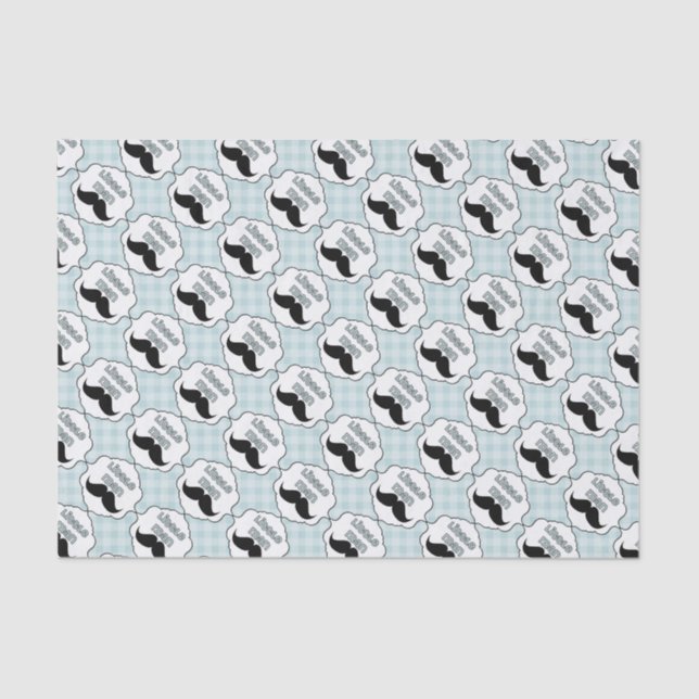 Beautiful Baby Shower Little Man Moustache Tissue Paper (Front)